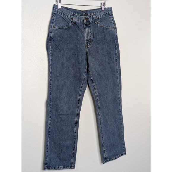 Vintage 90s Lee Riders Blue High Rise Mom Jeans Dark Wash Sz 10P Tapered Leg - Picture 2 of 10